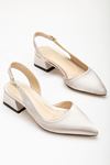 Ossie Bej Saten Kadın Topuklu Ayakkabı 