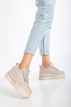 Granes Kadın Bej Gizli Topuk Sneaker
