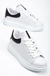 Fersatie Beyaz - Siyah Kadın Sneaker Günlük Ayakkabı
