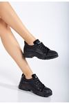 Peqas Siyah Kadın Sneaker Günlük Ayakkabı