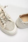 Neva Taşlı Düz Taban Kadın Bej Kot Sneakers  