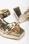 Tommo Gold Rugan Platformlu Açık Burunlu Kalın Topuklu Ayakkabı 