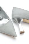 Kadın Gümüş Simli Sivri Burun İnce Topuklu Stiletto