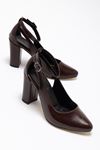 Lillian Kadın Acı Kahve Parlak Cilt Topuklu Klasik Ayakkabı