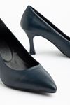 Kadın Lacivert Cilt Hakiki Deri Sivri Topuklu Stiletto 