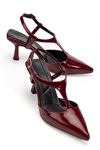 Lorea Kadın Bordo Rugan Sivri Burun İnce Topuklu Ayakkabı  