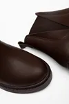 Posegh Kadın Kahverengi Cilt Kalın Tabanlı Lastikli Bot  